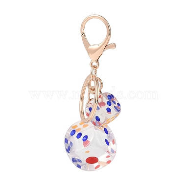 Dice Shape Plastic Keychain(KEYC-L028-01G)-2