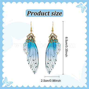 4Pcs 4 Colors Gradient Butterfly Resin Dangle Earrings(EJEW-AN0003-94)-2
