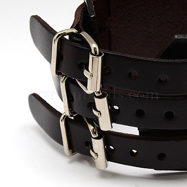 Trendy Unisex Punk Rock Style Leather Wide Wristband Bracelets(BJEW-L269-02)-3