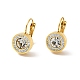 Crystal Rhinestone Flat Round Leverback Earrings(EJEW-P203-01G)-1