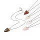 Heart Natural & Synthetic Gemstone Pendant Necklace(NJEW-TA00066)-1