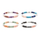 Natural & Synthetic Mixed Gemstone Round Beaded Stretch Bracelet for Women (BJEW-JB08336)-1