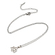 201 Stainless Steel Heart with Sailor's Knot Pendant Necklace with Cable Chains(NJEW-Q317-15P)-1