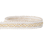 Polyester Braided Lace Ribbon, for Garment Accessories, Gift Decoration, Floral White, 5/8 inch(17mm), about 15.86 Yards(14.5m)/Set(OCOR-WH20006-66D)