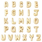 Brass Slide Charms, Rack Plating, Long-Lasting Plated, Lead Free & Cadmium Free, Real 18K Gold Plated, Letter A~Z, 17.5~18.5x6~17x6~6.5mm, Hole: 8x3.5mm, 26pcs/set(KK-D289-67G)
