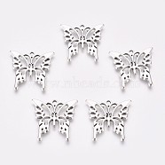 Tibetan Style Alloy Pendants, Lead Free and Cadmium Free, Antique Silver, Butterfly, 25x26x2mm, Hole: 2mm(TIBEP-A8788-S-LF)