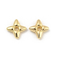Brass Beads, Star, Real 18K Gold Plated, 6.5x6.5x1.8mm, Hole: 1.2mm(KK-P258-16G)