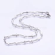 304 Stainless Steel Chain Necklaces, with Lobster Claw Clasps, Cross, Stainless Steel Color, 17.9 inch(45.5cm)(STAS-P164-01P)