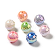UV Plating Opaque Acrylic Beads, Round, Mixed Color, 15~15.5x15.5~16mm, Hole: 2.7~2.8mm(X-MACR-D063-01A)