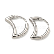 316 Surgical Stainless Steel Hoop Earrings, Moon, Antique Silver, 18.5x15.5mm(EJEW-D096-18H-AS)