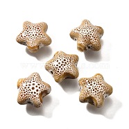 Handmade Porcelain Beads, Star, Peru, 13.5x15x7.5mm, Hole: 2mm(PORC-H013-05-10)