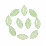 Natural Malaysia Jade Cabochons, Dyed, Flat Back Horse Eye, Pale Green, 15.5~16x8x4.5~5mm(G-G994-G01-01)
