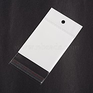 Rectangle Cellophane Bags, White, 12x6.1cm, Unilateral Thickness: 0.1mm, Inner Measure: 7.2x6.1cm, Hole: 6mm(X-OPC-F001-03D)