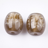 Resin Beads, Imitation Gemstone, Oval, Peru, 17~17.5x16mm, Hole: 3mm(RESI-S377-13D)