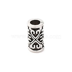 Tibetan Style Alloy Beads, Lead Free & Cadmium Free, Column, Antique Silver, 9x5mm, Hole: 3mm(TIBE-M004-05AS)