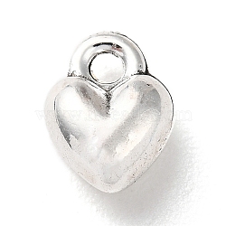 Tibetan Style Alloy Pendants, Heart, Antique Silver, 8x6x3.5mm, Hole: 1.2mm, about 1111pcs/500g(PALLOY-P293-048AS)