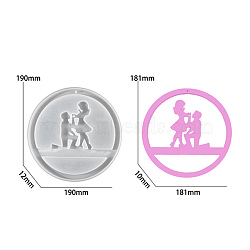 City Signs Decorated with Wind Chimes Silicone Mold, Epoxy Resin Craft Making, White, Human, 190x12.2mm, Hole: 2.7mm(SIMO-S001-01B)