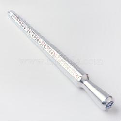 Aluminium Alloy Ring Size Sticks,  Ring Mandrel for DIY Jewelry Ring Making, Platinum, 250x12~24mm(TOOL-R106-06)