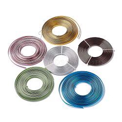 Aluminum Wire for Bezel, Flat Jewelry Craft Wire, Mixed Color, 5x1mm, about 29.53~32.81 Feet(9~10m)/Roll(AW-XCP0002-09)