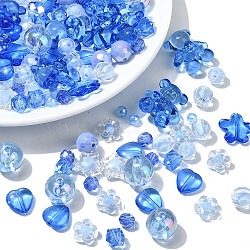 120Pcs 12 Styles Mixed Styles Acrylic Beads, Mixed Shapes, Royal Blue, 5~26.5x5~24.5x5.5~16mm, Hole: 1.2~3mm, 10pcs/style(MACR-YW0003-05I)