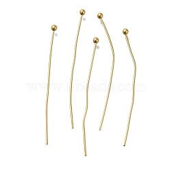 Brass Ball Head Pins, Lead Free & Cadmium Free, Real 24K Gold Plated, 40x0.6mm, Head: 2mm(KK-H502-03P-G)