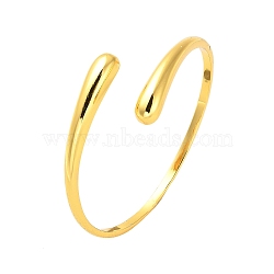 Brass Open Cuff Bangles for Women, Real 18K Gold Plated, 0.25~0.7cm, Inner Diameter: 2-1/8 inch(5.5cm)(BJEW-M312-09G)