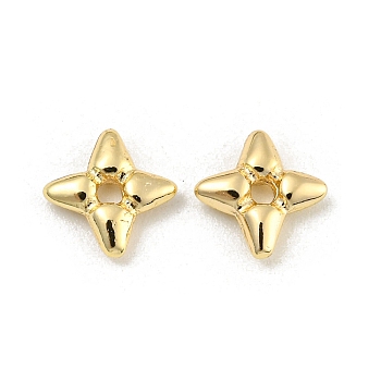 Brass Beads, Star, Real 18K Gold Plated, 6.5x6.5x1.8mm, Hole: 1.2mm