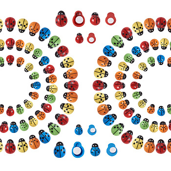 Jewelry 150Pcs 3 Style Plastic Cabochons, Ladybug, Mixed Color, 13~18.5x9.5~13.5x5.8~6mm, 50pcs/style