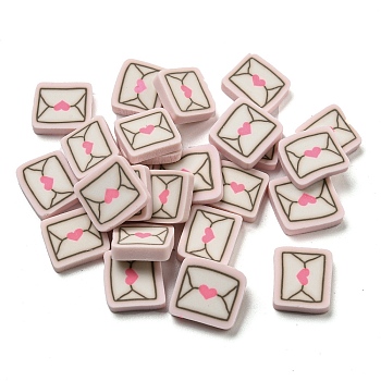 Handmade Polymer Clay Beads, No Hole, Envelope, Linen, 9x9.5x2mm, about 2000pcs/500g