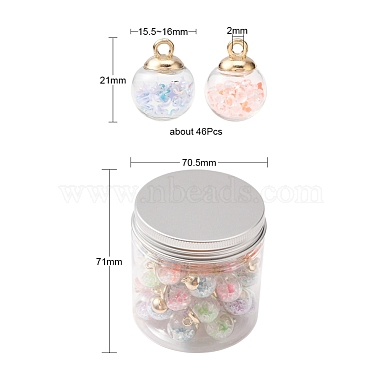 46Pcs 2 Style Transparent Glass Ball Bottle Pendants(GLAA-YW0001-34)-7
