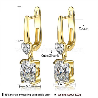 Brass Micro Pave Cubic Zirconia Hoop Earring(EJEW-BB36360)-7