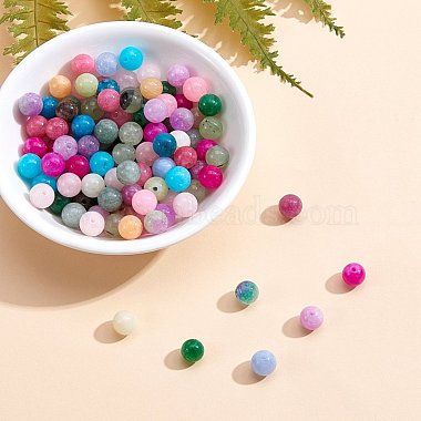 225Pcs 15 Style Dyed Natural White Jade Round Beads(G-SZ0001-07)-3