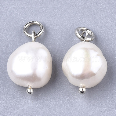 Platinum Creamy White Nuggets Pearl Pendants