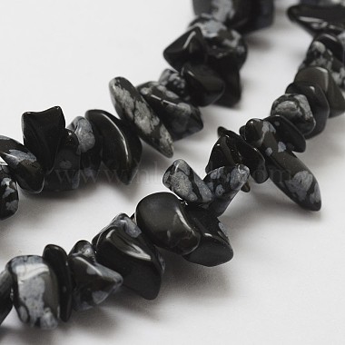Chapelets de perles de flocon de neige en obsidienne naturelle(G-F328-10)-3