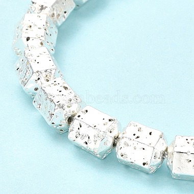Electroplated Natural Lava Rock Beads Strands(G-G984-09S)-4