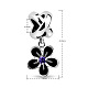 TINYSAND Rhodium Plated 925 Sterling Silver Flower European Dangle Charms(TS-P-022)-2