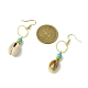 Natural Shell & Synthetic Turquoise Dangle Earrings(EJEW-TA00324)-3