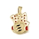Brass with Red Enamel Charms(KK-CBAA632-29G)-1