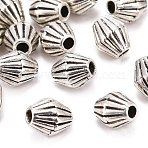 Tibetan Style Alloy Spacer Beads, Lead Free & Cadmium Free, Bicone, Antique Silver, about 5mm long, 5mm wide, hole: 1mm(X-LF1652Y)