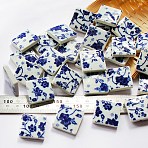 Porcelain Mosaic Tiles, Irregular Shape Mosaic Tiles, for DIY Mosaic Art Crafts, Rectangle, Picture Frames, Blue, 15~60x5mm(PORC-WH20009-01A-03)