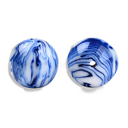 Resin Beads, Imitation Gemstone, Round, Medium Blue, 19mm, Hole: 2~2.4mm(RESI-N034-26-L03)