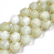 Natural Dolomite Beads Strands, Faceted, Dyed, Round, Honeydew, 10.5x9.5mm, Hole: 1.2mm, about 31pcs/strand, 15.04 inch~15.35 inch(38.2cm~39cm)(G-T131-85B-11)