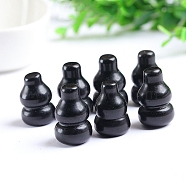 Natural Obsidian Healing Gourd Figurines, Reiki Energy Stone Display Decorations, for Home Feng Shui Ornament, 30mm(PW-WG86779-01)