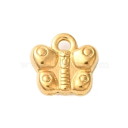 Ion Plating(IP) 304 Stainless Steel Charms, Butterfly Charms, Real 18K Gold Plated, 12x13x4mm, Hole: 1.8mm(STAS-N103-23G)