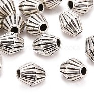 Tibetan Style Alloy Spacer Beads, Lead Free & Cadmium Free, Bicone, Antique Silver, about 6mm long, 5mm wide, hole: 1mm(X-LF1652Y)