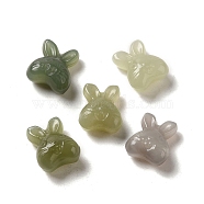 Natural Nephrite Jade/Hetian Jade Beads, Rabbit, 14x12x7mm, Hole: 1mm(G-L592-02)