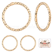 50Pcs Long-Lasting Plated Brass Open Jump Rings, Nickel Free, Twisted Ring, Real 18K Gold Plated, 18 Gauge, 12x1mm, Inner Diameter: 10mm(KK-BBC0002-74)