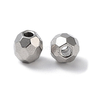 303 Stainless Steel Beads, Diamond Cut, Round, Stainless Steel Color, 6mm, Hole: 1.8mm(STAS-Q302-13G-P)