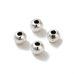 Alloy Spacer Beads, Cadmium Free & Lead Free, Round, Platinum, 4x3.5mm, Hole: 1.4mm, about 5263pcs/1000g(PALLOY-P302-02A-P)