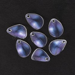Transparent Acrylic Pendants, with Glitter Powder, Petal Charm, Clear AB, 17x13x2mm, Hole: 2mm, about 1530pcs/500g(OACR-P007-38)